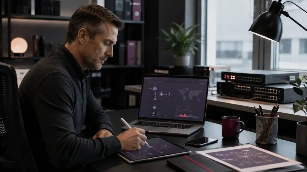 IT-professional bereidt een inhoudelijke bijdrage voor Argosnet voor