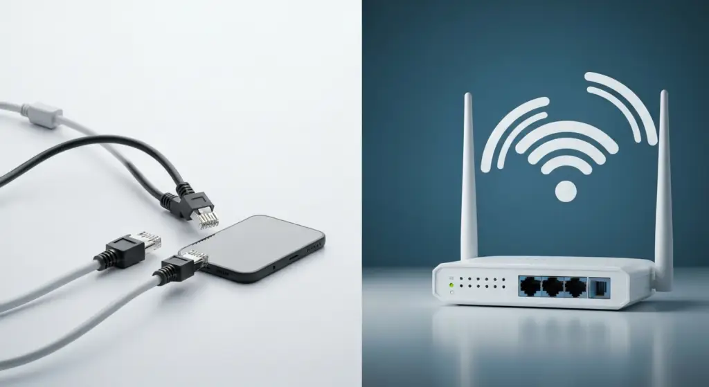 bekabeld netwerk of wifi